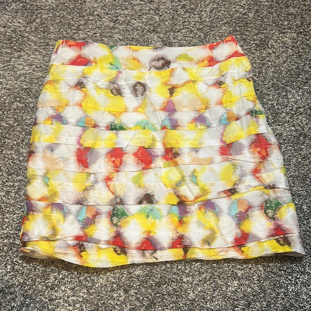Ann Taylor Multicolor Abstract Mini Skirt Size 0